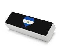 El Sal-vador Flag Heart Funny Glasses Case Hard Shell Eyeglasses Case Protector with Cleaning Cloth for Women Men