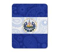 El Sal-vador Flag Paisley Pattern Novelty Mouse Pad Funny Non-Slip Keyboard Pads Laptop Mat Desk Protectors 9.4"x7.9"