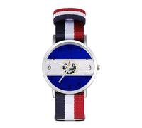 El Sal-vador Flag Wood Custom Quartz Watches Arabic Numerals Wrist Watch with Adjustable Strap for Men Women