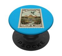 El Salvador 1930s Vintage Postage Stamp Volcanic Landscape PopSockets Adhesive PopGrip