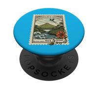 El Salvador 1934 Vintage Coastal Volcano Stamp 5 Colones PopSockets Adhesive PopGrip