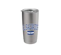 El Salvador Arched Text Flag Stainless Steel Insulated Tumbler