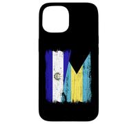 El Salvador Bahamas Half Flag Salvadorian Bahamian Jersey Case for iPhone 15