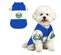 El Salvador Breathable Hawaiian Dog Shirt Summer Button Up Top for Small Medium Dogs XL