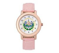 El Salvador Coat of Arms Women's Custom Watch Fashion Soft Strap Wristwatches Gifts for Birthdays Valentine's Day