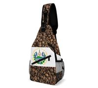 El Salvador Coffee Bean Flag Men's Chest Bag Crossbody Sling Pack Shoulder Backpack for Travel Hiking