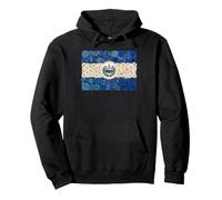 El Salvador Floral Flag Art Central America Emblem Pullover Hoodie
