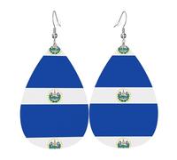 El Salvador Leather Earring Pairs Teardrop Faux Leather Earrings Set for Women Lightweight Leather Dangle Drop Earrings.
