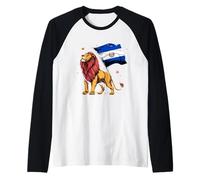 El Salvador Lion El Salvadorian Flag El Salvadorian Pride Raglan Baseball Tee