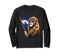 El Salvador Lion El Salvadorian Pride El Salvadorian Flag Long Sleeve T-Shirt