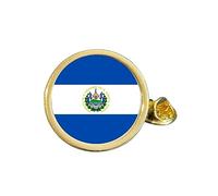 El Salvador National Flag Gold Plated Domed Lapel Pin Badge in Gift Bag