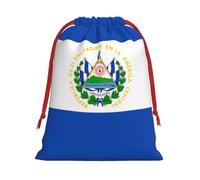 El Salvador Print Holiday Drawstring Bag, Treat Pouch Wrap,Reusable Event Favor,Daily Storage Bag L
