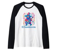 El Sombrerón Latin American Folklore Trickster Spirit Design Raglan Baseball Tee