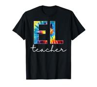 EL Teacher Back to School Tie Dye Retro Rainbow T-Shirt