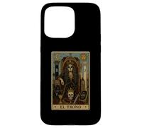El Trono Tarot Card Dark Gothic Skeleton Queen Case for iPhone 15 Pro Max