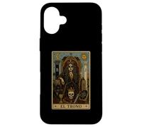 El Trono Tarot Card Dark Gothic Skeleton Queen Case for iPhone 16 Plus