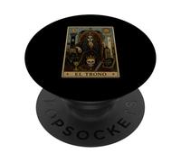 El Trono Tarot Card Dark Gothic Skeleton Queen PopSockets Adhesive PopGrip