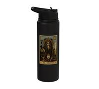 El Trono Tarot Card Dark Gothic Skeleton Queen Stainless Steel Insulated Water Bottle