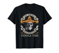 El Viejo Has Arrived Tequila Time Vintage Mexican Skull T-Shirt