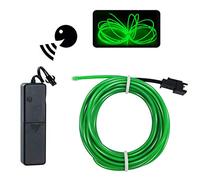 EL Wire Grass Green, 9ft Neon Light With Sound Control/Constant Light/Flash, Glowing Strobing Electroluminescent Wire, Battery Operated for Parties, Halloween, DIY Decoration