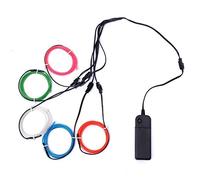 EL Wire, LanXin 5 x 1M Neon Light El Wire Glowing Strobing Electroluminescent Wire LED Strip Kits for Parties Xmas Halloween Decoration (White/Blue/Red/Green/Pink)
