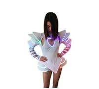 EL Wire Light Up Futuristic Bodysuit for Women RGB Glowing Sci-Fi Stage Costume Luminous Neon Rave Outfit for Nightclub Festival Carnival Stage Dance Performance Fancy Dress Party