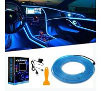El Wire Lights for Car, Blue El Wire Car Interior Neon Lights 16FT/5M Car Led Strip Light Interior USB 5V for Car Garden Party Decoration