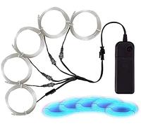 EL Wire, Noise Reduction Neon Lights Wire 5 in 1 Metre, Electroluminescent Wire for Halloween, Christmas, DIY Decoration (Ice Blue)