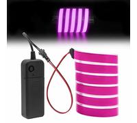 EL Wire with 3v Battery Box, 1M Neon Rope Light Strobing Electroluminescent Wire for Party Car Halloween Xmas DIY Decoration, Pink (No Battery)