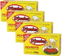 El Yucateco Achiote Paste 4 Pack - Authentic Mexican Annatto Seasoning for Meat Marinade Pork Chicken Beef - Versatile Spice for Cooking Rice Stews Sauces Recipes - Plus Cheeroo Magnet