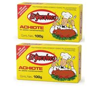 El Yucateco Achiote Paste - Authentic Mexican Seasoning for Cooking - Annatto Seed Paste for Mexican Food, 2 Pack (100g Each) + Cheeroo Magnet