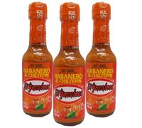 El Yucateco Habanero & Chiltepin 120ml (Pack of 3) / Mexican Hot Sauce with Habanero and Chiltepin Spicy Chilli Peppers, Salsa for Tacos, Seafood and Cocktails
