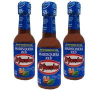 El Yucateco Marisquera Red 120ml (Pack of 3) / Habanero Light Hot Sauce for Seafood & Snacks, Mexican Food Salsa Sauce