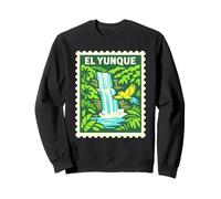 El Yunque Puerto Rico Rainforest Waterfall Vintage Stamp Sweatshirt