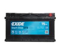 Exide EL752 110 EFB Stop / Start Car Battery 12V 75Ah 730CCA