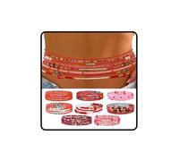 ELABEST Adjustable Handmade Waist Beads Stretchy 23-52 inch 8Pcs Chakra Yoga Body Belly Beaded Women Waist, Anklet, Bracelet, Necklace Jewelry with Screw clasp, 39.3inch/100cm, Glass, No Gemstone