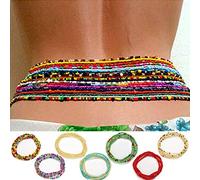ELABEST Fashion Beads Waist Chain Layered Belly Body Chain Beach 7Pack Waist Jewelry Body Accessories for Women