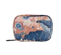 Elaborate Indigo Hydrangeas Flower aid Bag Pill Organizers with Detachable Compartments Portable Daily Pill Organizer