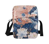 Elaborate Indigo Hydrangeas Flower messenger bag crossbody bag Womens Cross Body Purses Shoulder Hand Bags Adjustable Strap for Casual