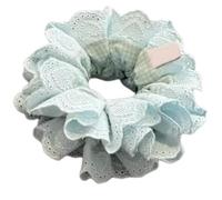 Elaborate Ruffled Hair Tie For Women Rings Scrunchies Multi Layer Rope Blue Lacework