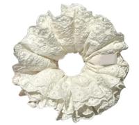 Elaborate Ruffled Hair Tie For Women Rings Scrunchies Multi Layer Rope Blue Lacework