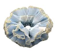 Elaborate Ruffled Hair Tie For Women Rings Scrunchies Multi Layer Rope Blue Lacework