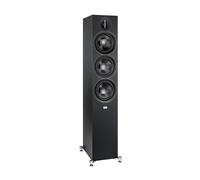 ELAC Debut 3.0 DF63-BK - Black Ash Floor Speaker (Each) - 1-Inch Aluminum Dome Tweeter, 6.5-Inch Aramid Fiber Mid-Range and Dual Fiber Woofer