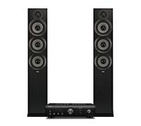 ELAC Debut F6.2 Floorstanding Speakers & Denon PMA-600NE Integrated Amplifier Hi-Fi Bundle Black