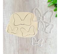 ELACE Set of 3 Minnie Mouse Bow Cookie Cutters for Children - Various Shapes for Biscuits, Cakes, Decorations - Ideal for Baking, Crafts, Children, Dimensions 7 x 5.5 x 1.5 cm