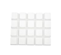 Elacgap OEM Profile White Blank Keycaps PBT Material 1U R4 Keycap for MX switches Mechanical Keyboard (White, 20pcs)