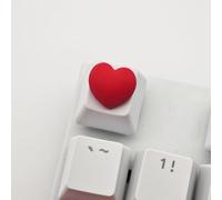 Elacgap Personalized Cute White Keycap Custom 3D Key Caps OEM R4 Profile for Mechanical Keyboard MX Switch Lovely Cartoon Keycap (Red Heart)