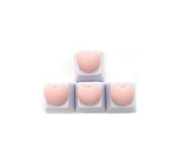 Elacgap Personalized Cute White Keycap Custom 3D Key Caps OEM R4 Profile for Mechanical Keyboard MX Switch Lovely Cartoon Keycap (4 Hearts)