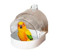 Eladcncmc Bird Bath House Multifunctional Hanging Bird Bath House Transparents Bird Bowl Pet Cage Accessories