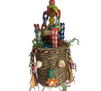 Eladcncmc Bird Foraging Basket Bird Foraging Toy Basket Bird Toy Chewable Parrot Toy Bird Cage Toy Bird Tearing Toy
